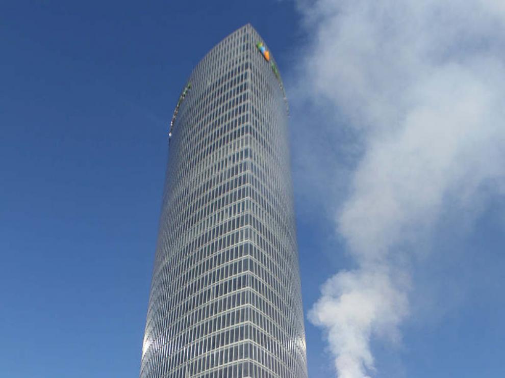 Protestas ecologistas ante la torre Iberdrola