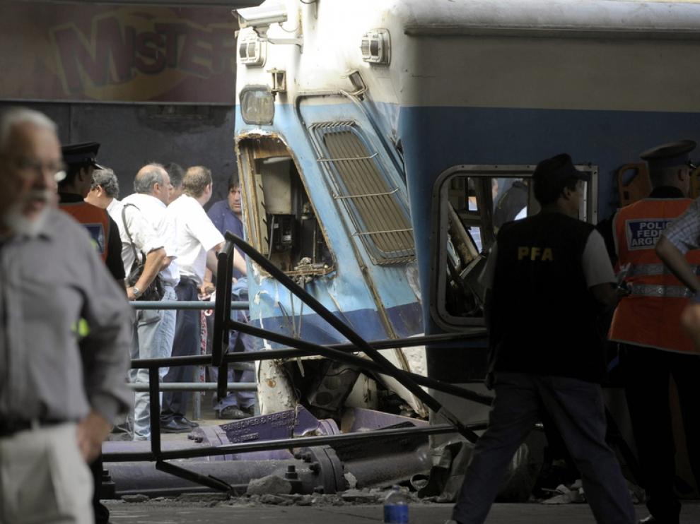 Estado en el que quedó el convoy tras el accidente