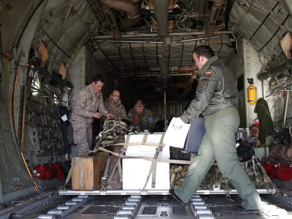Militares españoles en la base de Florida