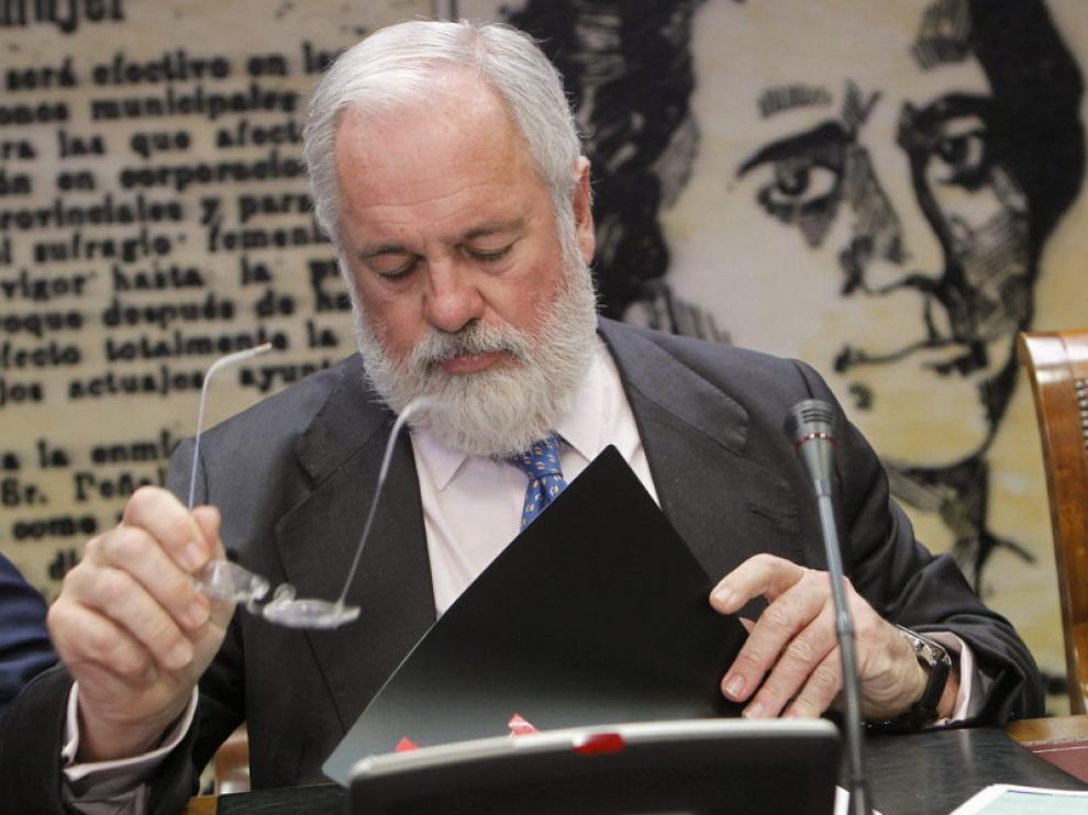 Arias Cañete durante su intervención en el Senado.