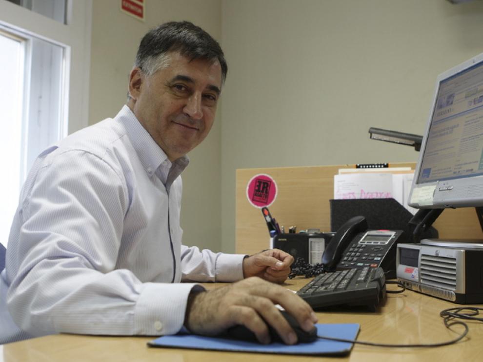 Gervasio Sánchez en la redacción de HERALDO