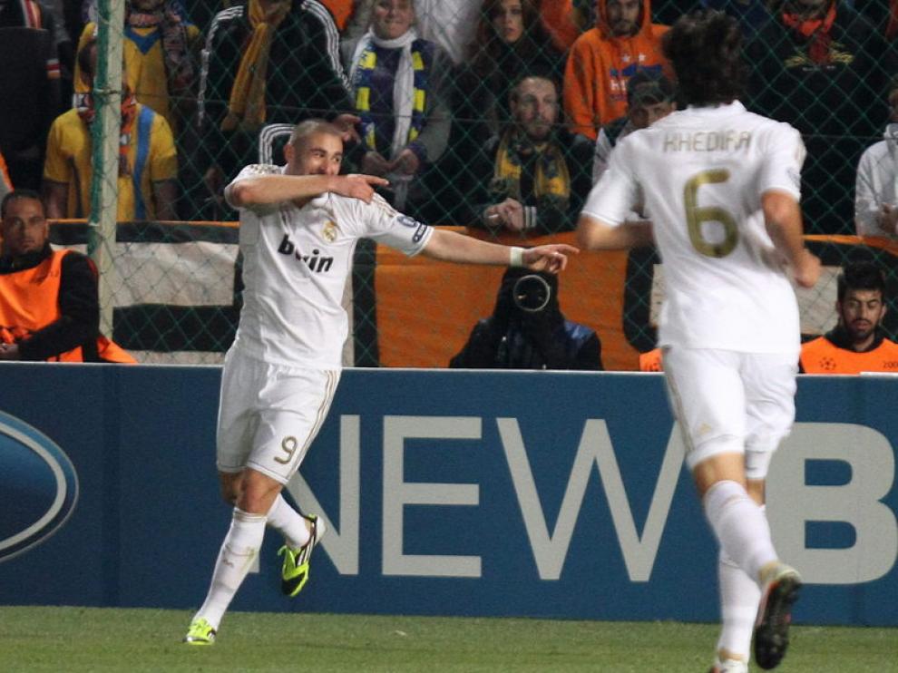 Benzema celebra un gol del Real Madrid
