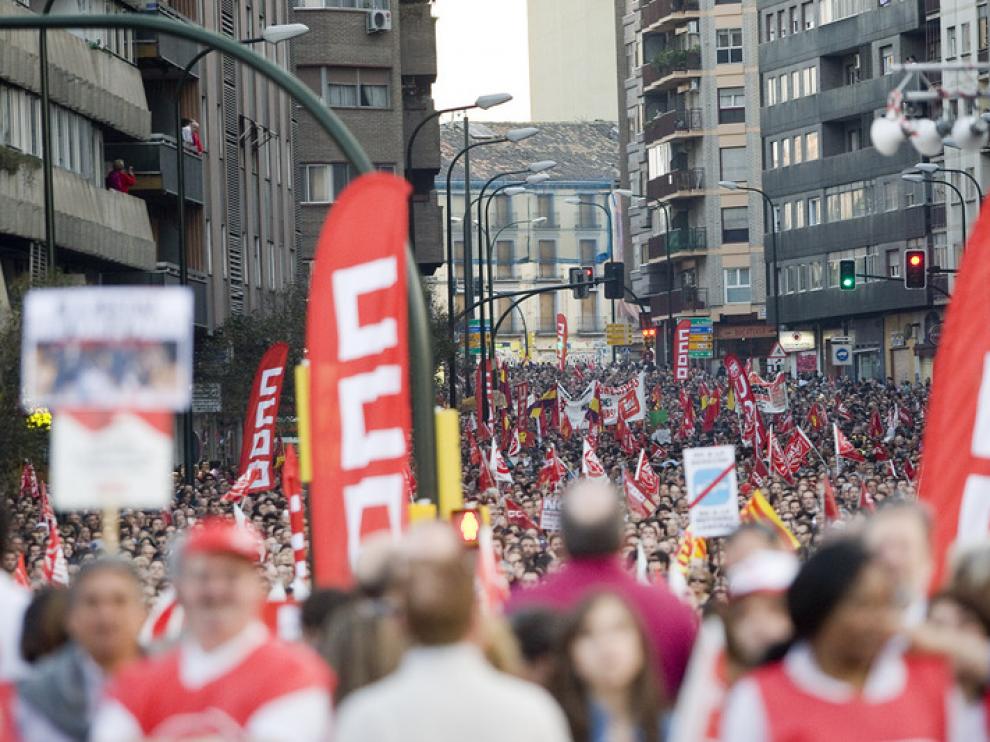 Imagen de la manifestación en Zaragoza