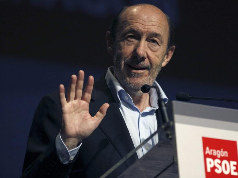 Rubalcaba, en el congreso del PSOE de Aragón.