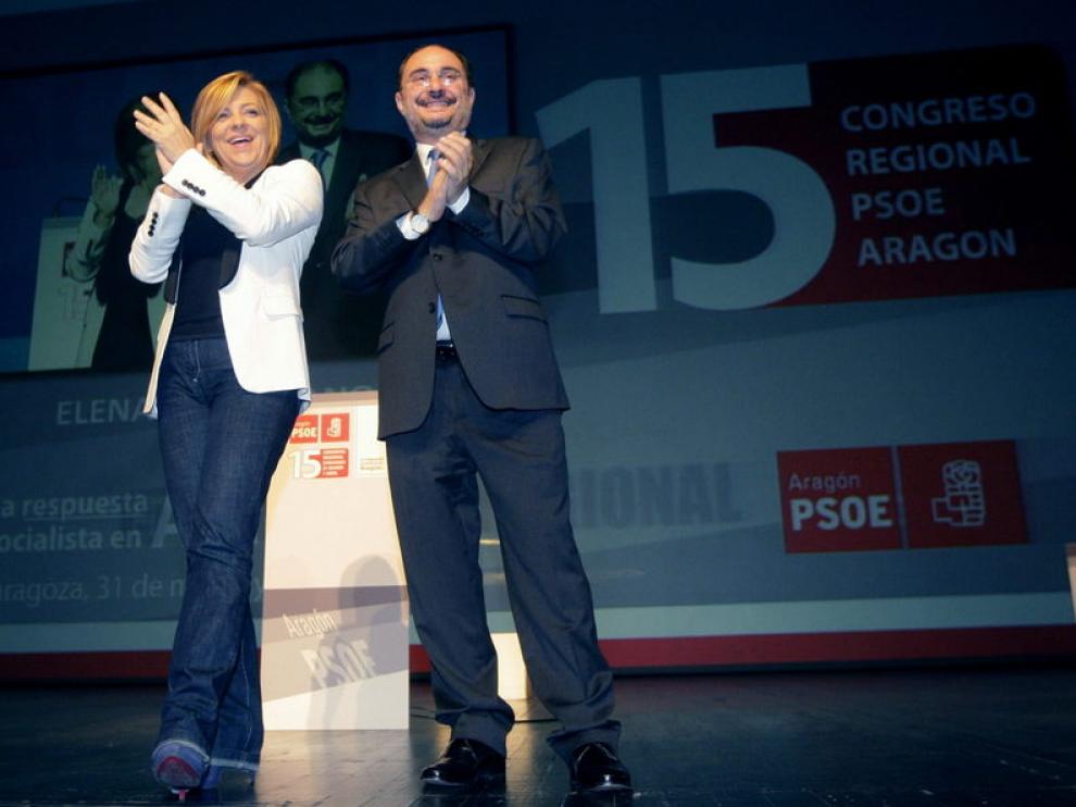 Lambán y Valenciano, en la clausura del congreso.