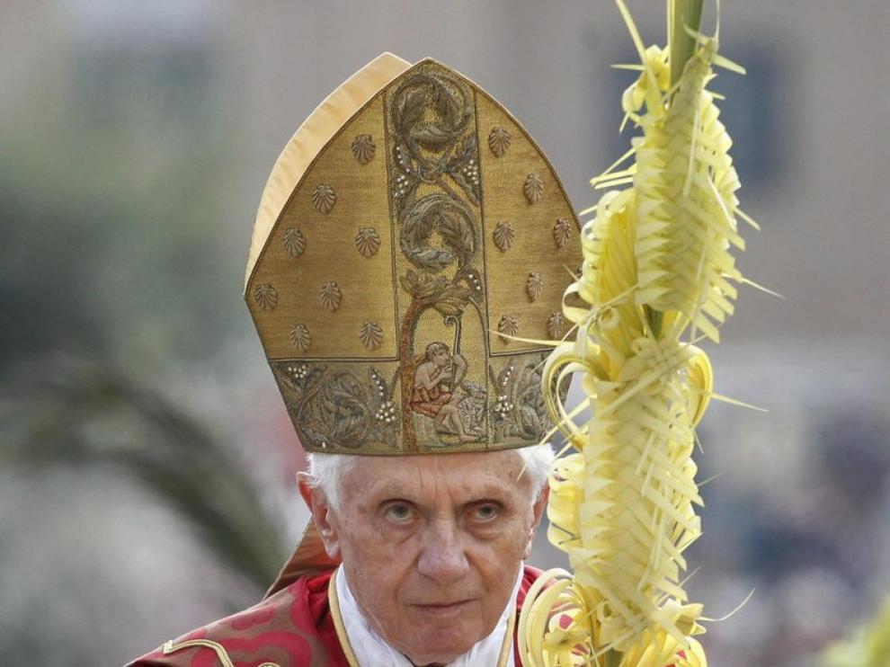 El Papa con una de las Palmas de la procesión