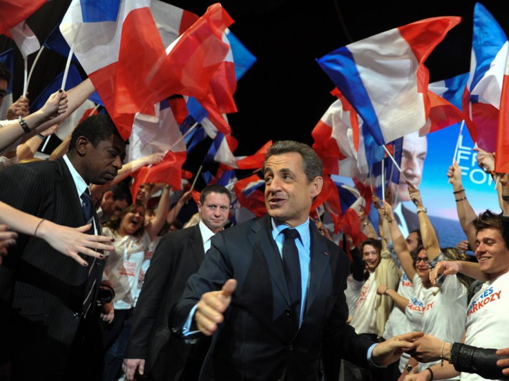 Sarkozy, durante un acto de su campaña