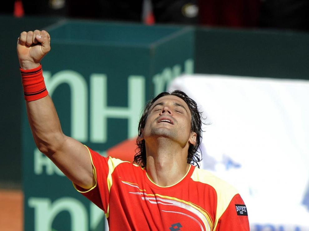 David Ferrer celebra su triunfo