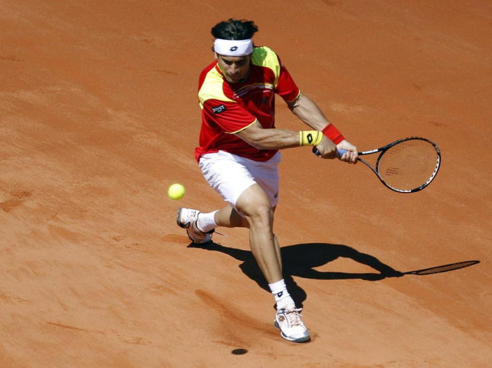 David Ferrer, durante el partido