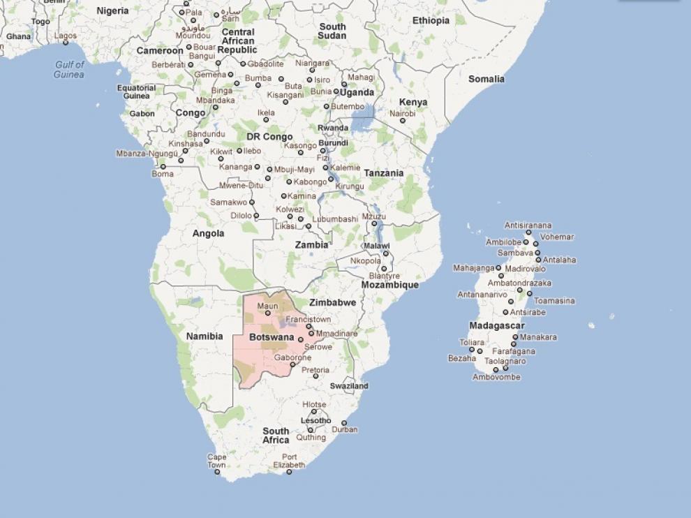 El país se ubica en el sur de África