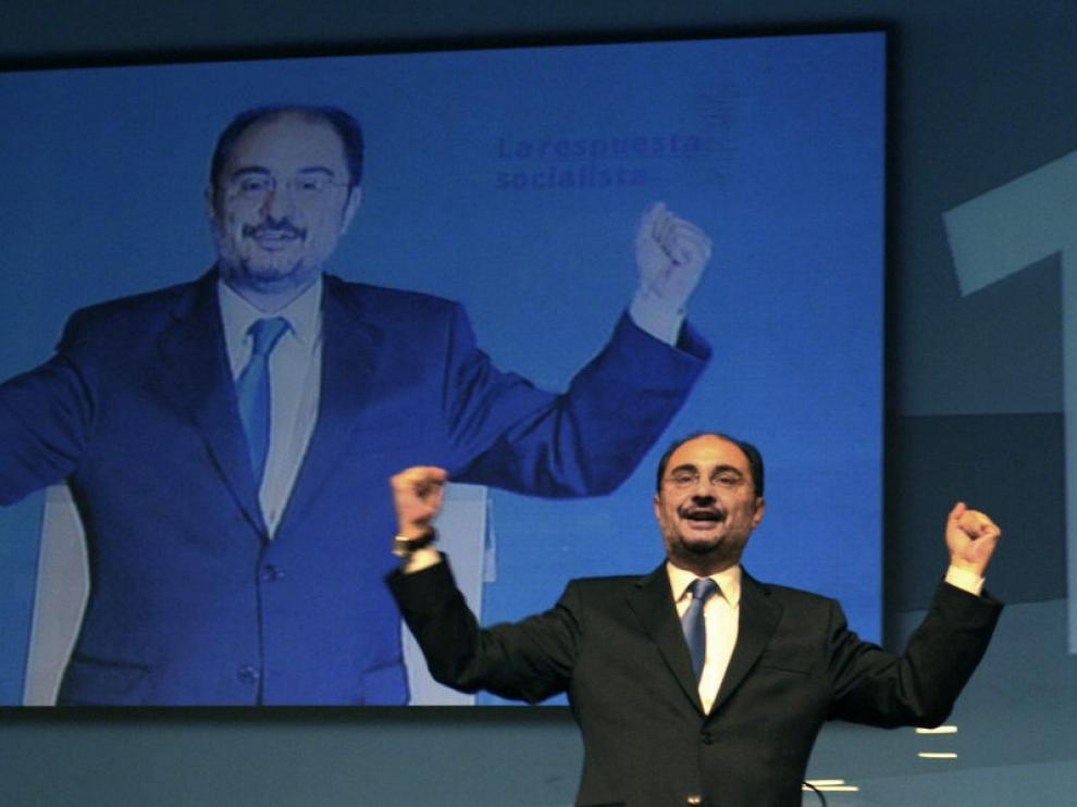 Lambán, durante un congreso