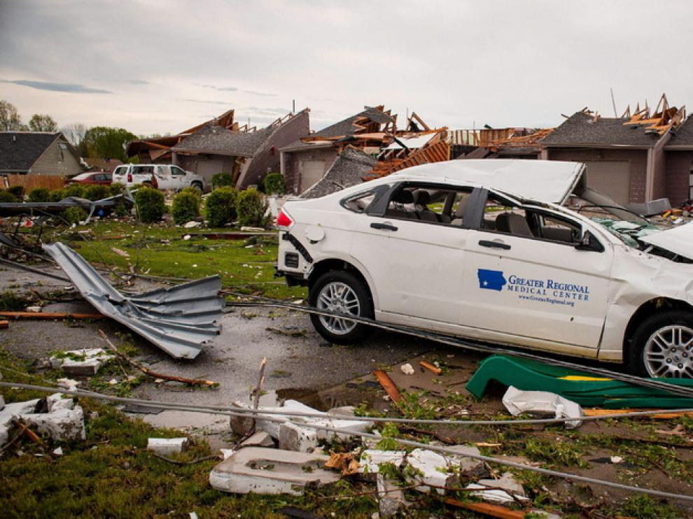 Estos son los daños que han producido los tornados en Iowa.