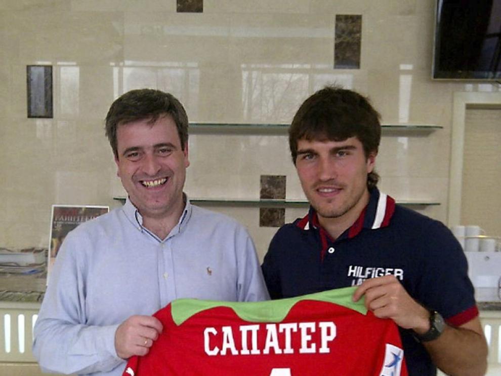 Zapater junto al presidente del CSD