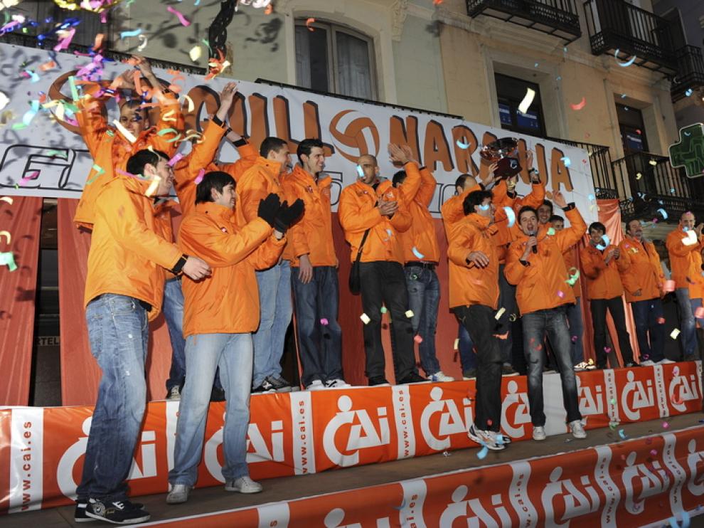 Celebraciones en Teruel por la victoria del Caja 3