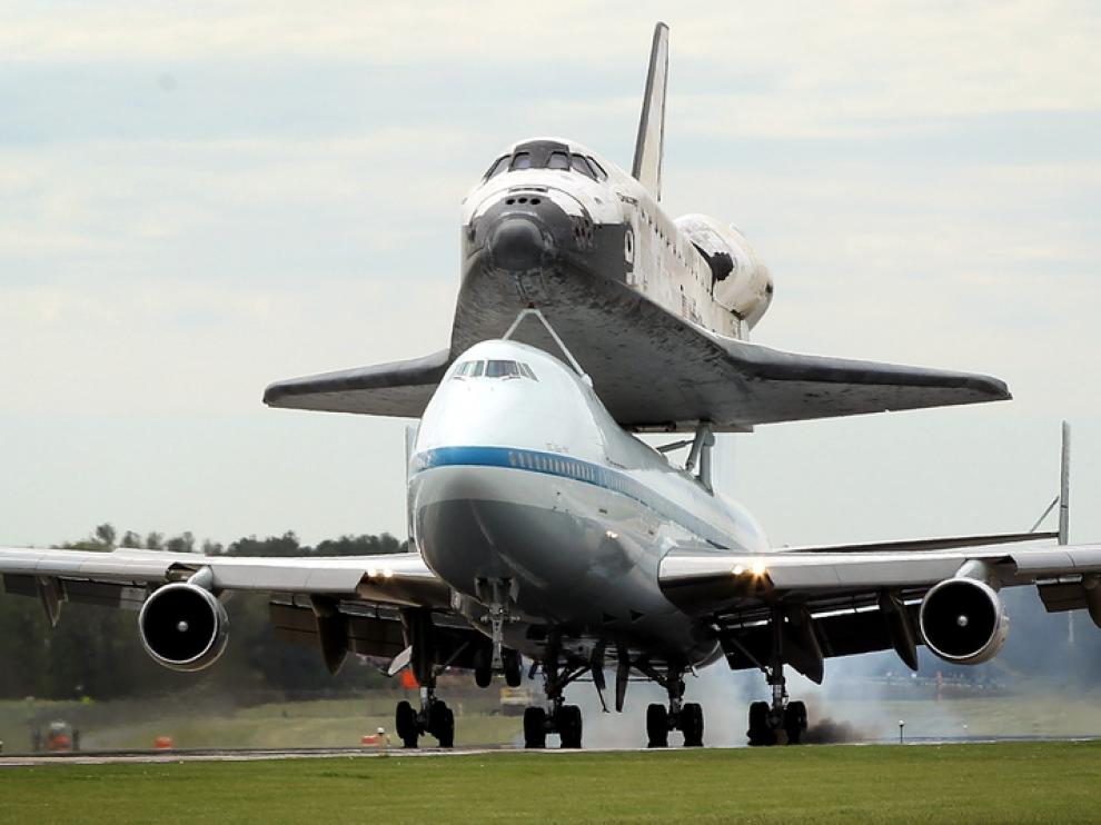 El transbordador Discovery en su último vuelo