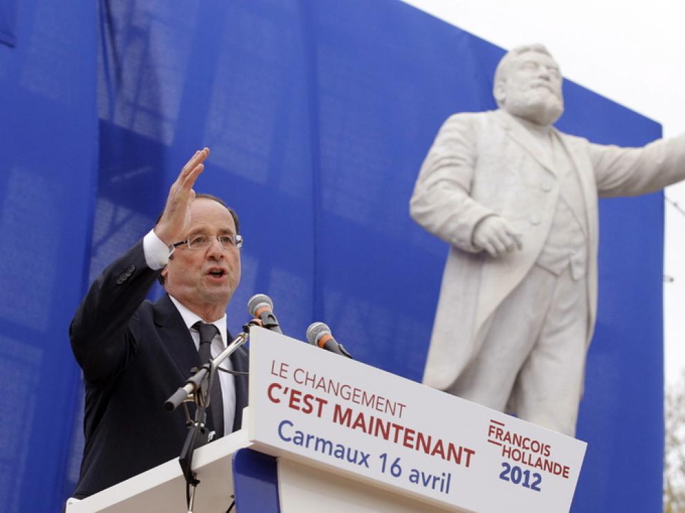 El candidato francés en un mitin reciente