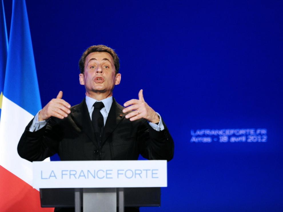 Sarkozy en su discurso de campaña