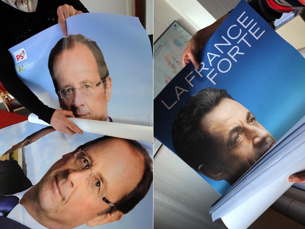 Fotografía tomada en mazo durante la campaña electoral de los candidatos franceses.