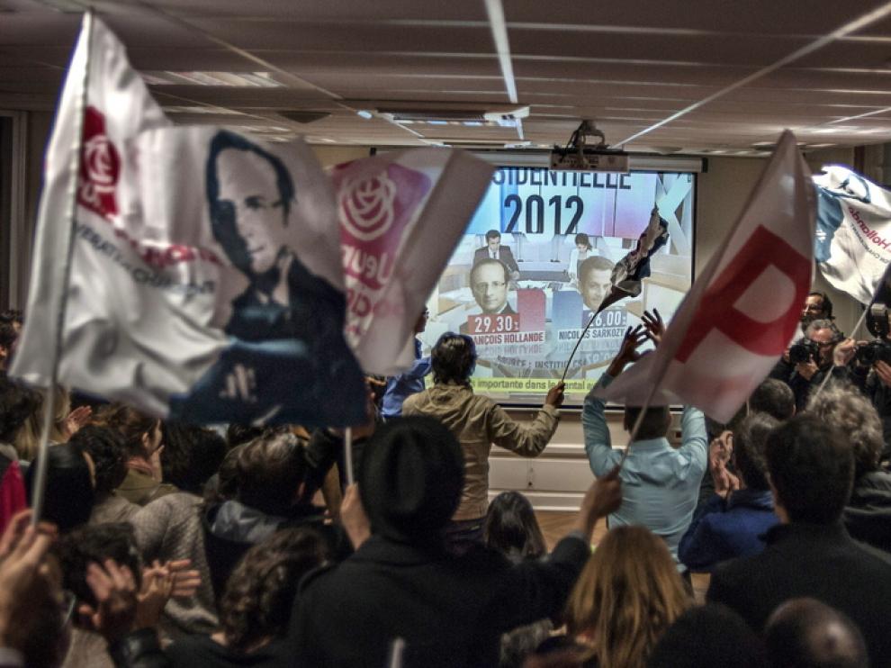 Victoria del candidato socialista François Hollande.
