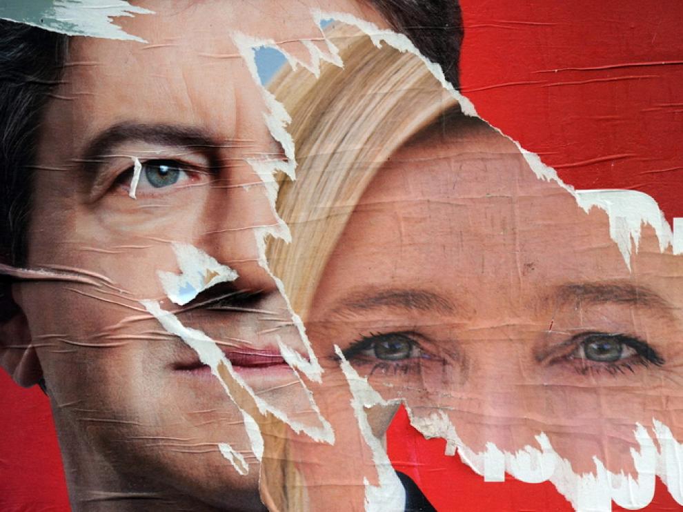 Marine Le Pen, en un cartel de propaganda