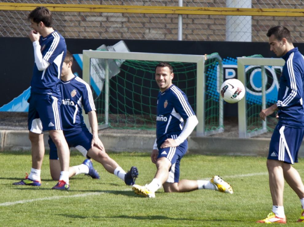 Imagen de un entrenamiento del Real Zaragoza.
