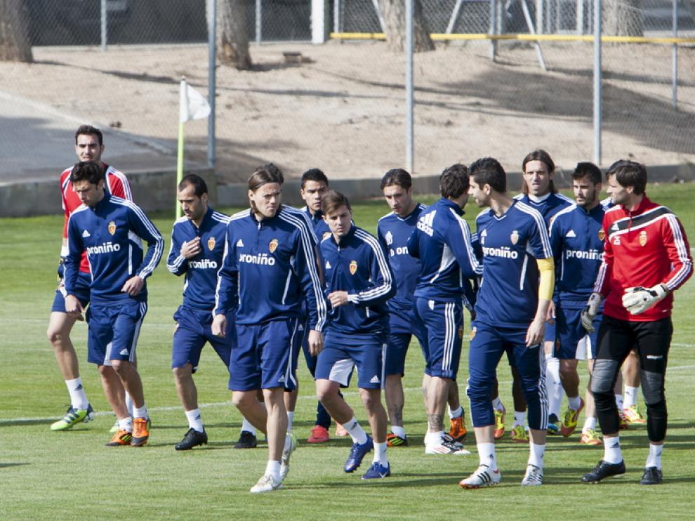Imagen del entrenamiento del Real Zaragoza.