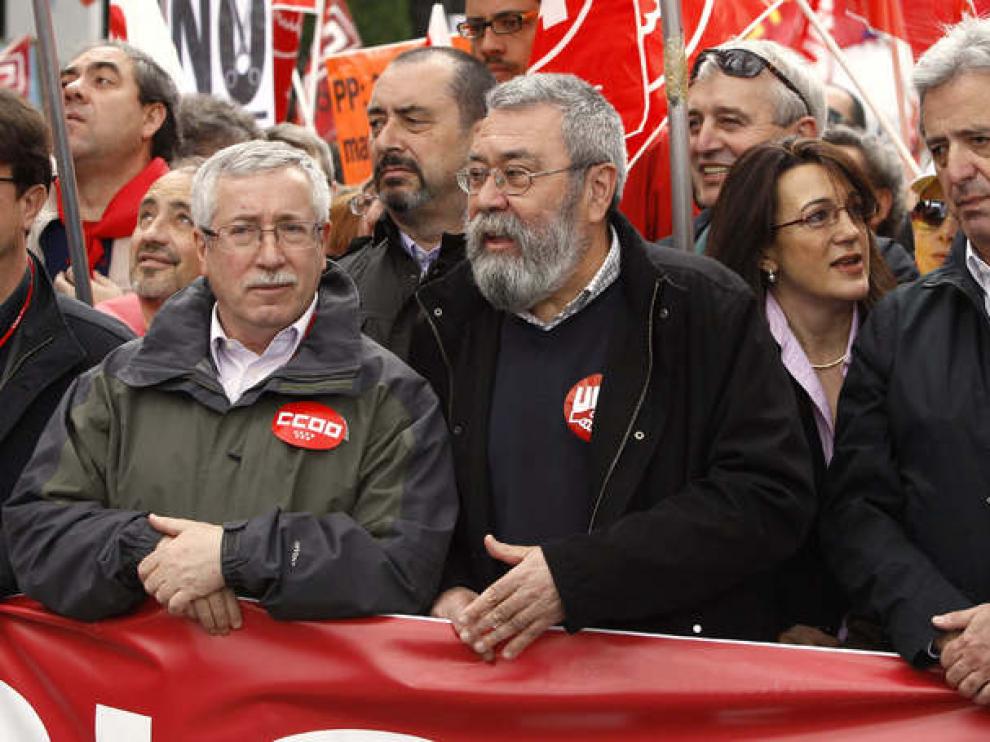 Toxo y Méndez, en la manifestación de Madrid