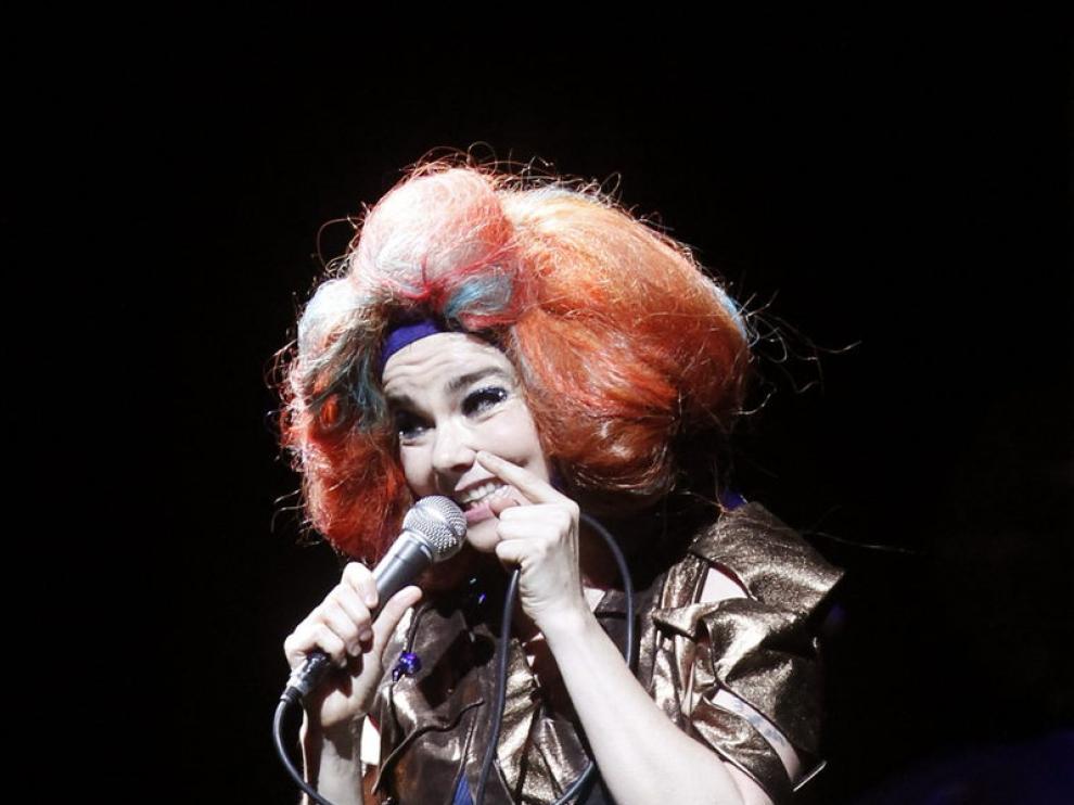 Björk, en un concierto en marzo en Chile
