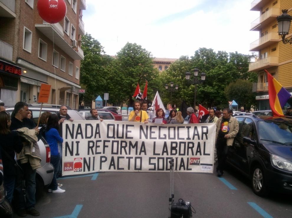 Ambiente reivindicativo en Huesca