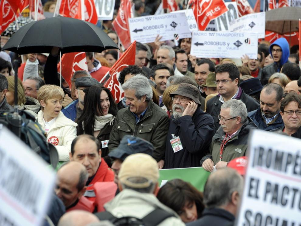 Los líderes sindicales en las movilizaciones del día 29