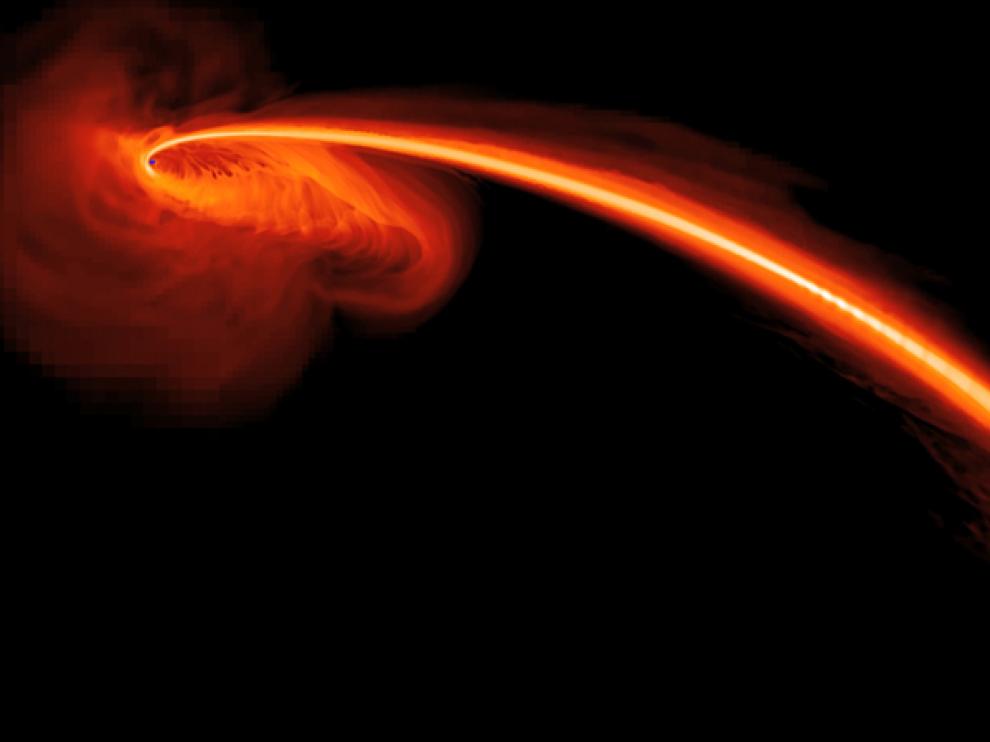 El momento en el que el agujero negro se traga la estrella