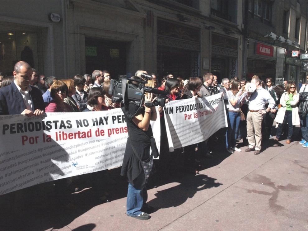 Concentración de periodistas en Zaragoza