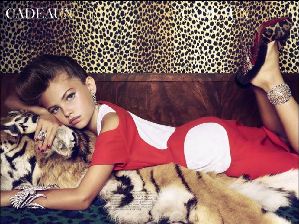 Una de las fotos del polémico reportaje de Vogue en su número 913 (enero 2011)