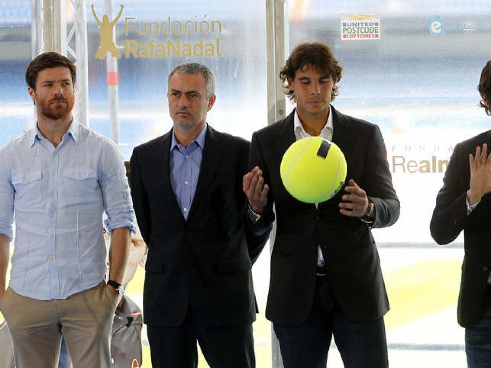 Nadal en la presentación del partido esta mañana