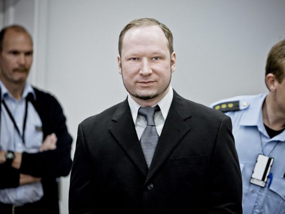 Breivik durante una declaración en el juicio