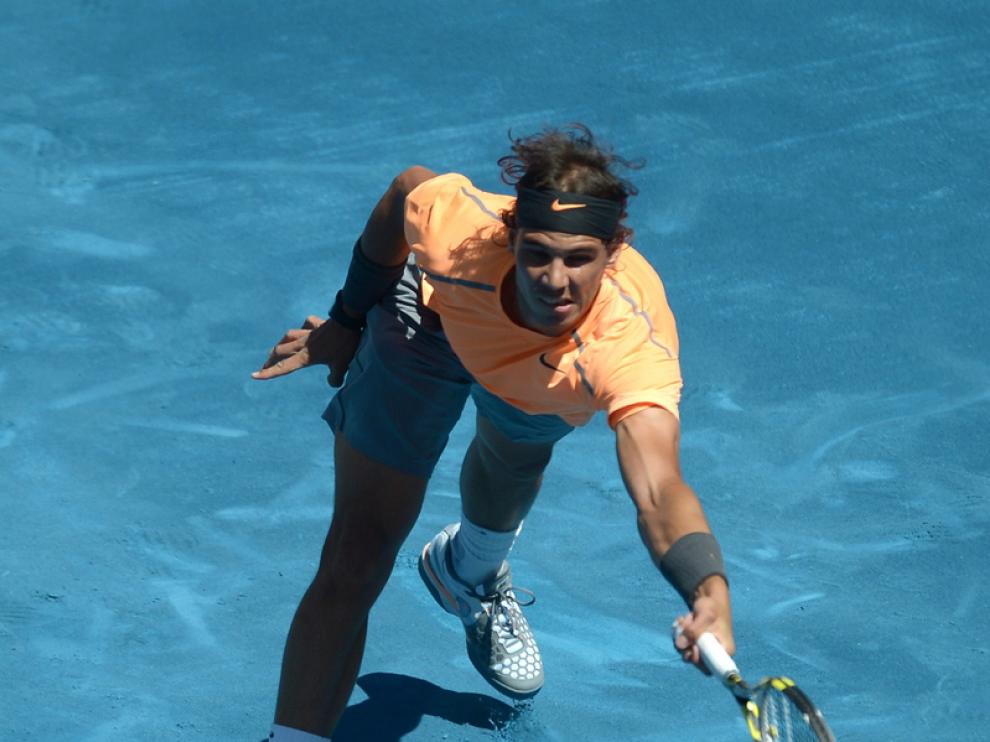 Rafa sobre la pista azul de Madrid