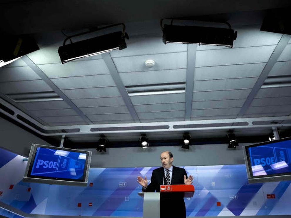 El secretario general del PSOE, Alfredo Pérez Rubalcaba