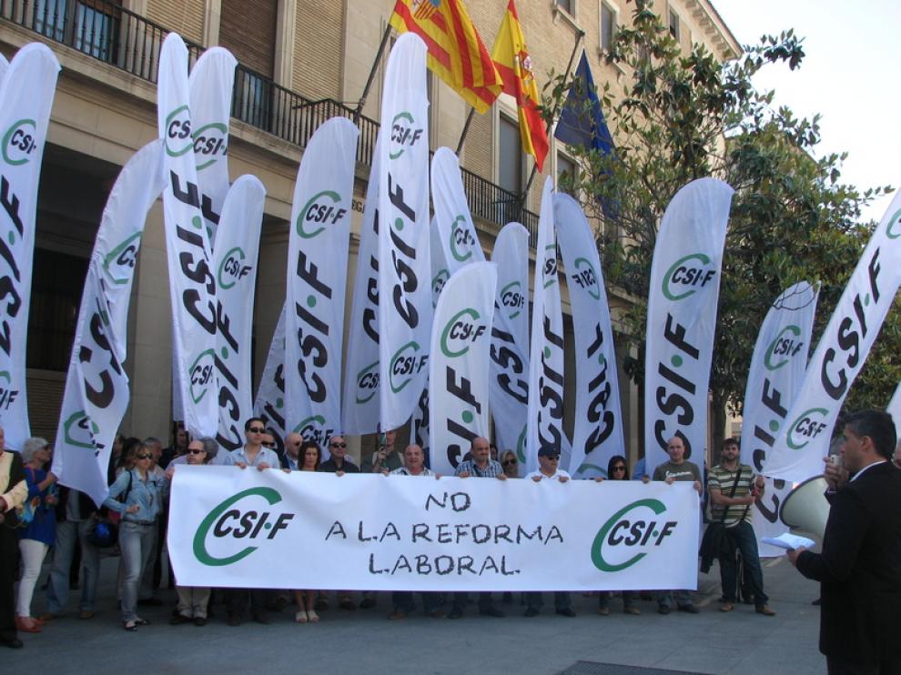 Manifestación esta mañana del CSIF