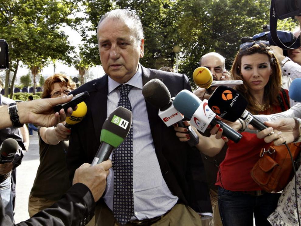 El presidente del Villarreal, Fernando Roig, a su llegada al juzgado