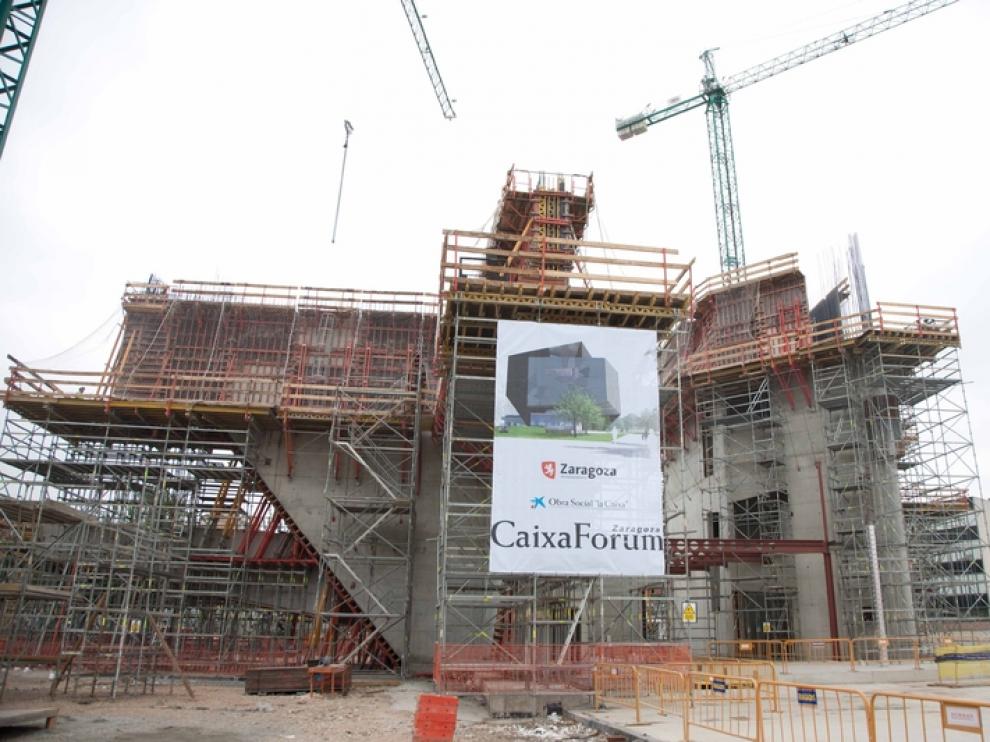 Obras del edificio Caixaforum en Zaragoza