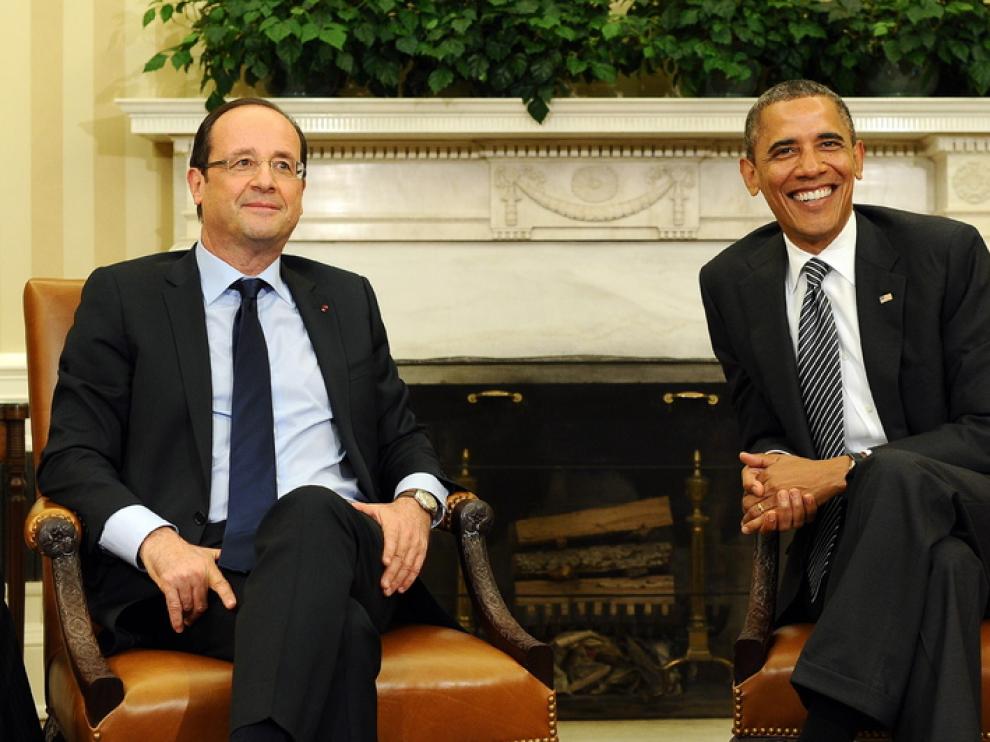 Barack Obama y Francois Hollande