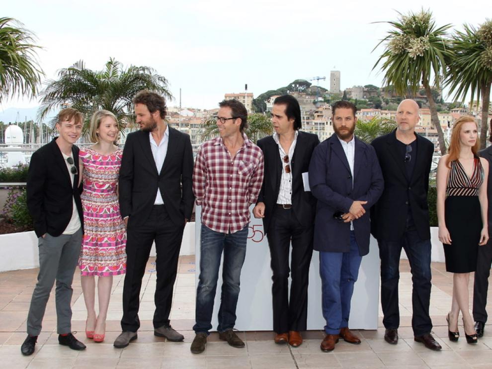 El equipo de 'Lawless', esta mañana en Cannes
