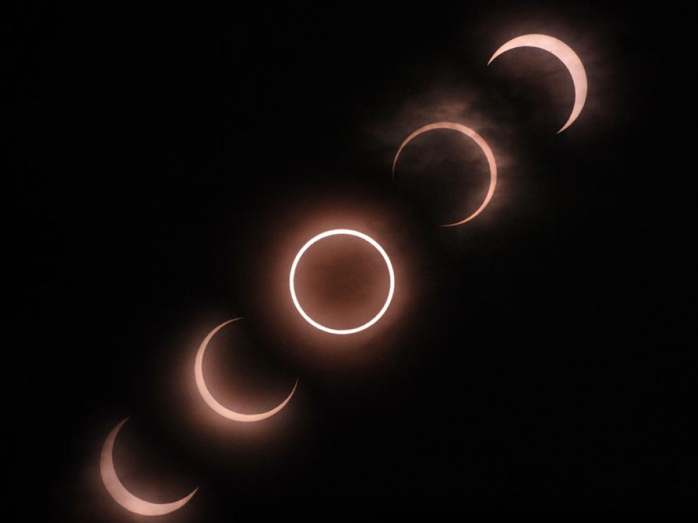 Las diferentes fases del eclipse anular
