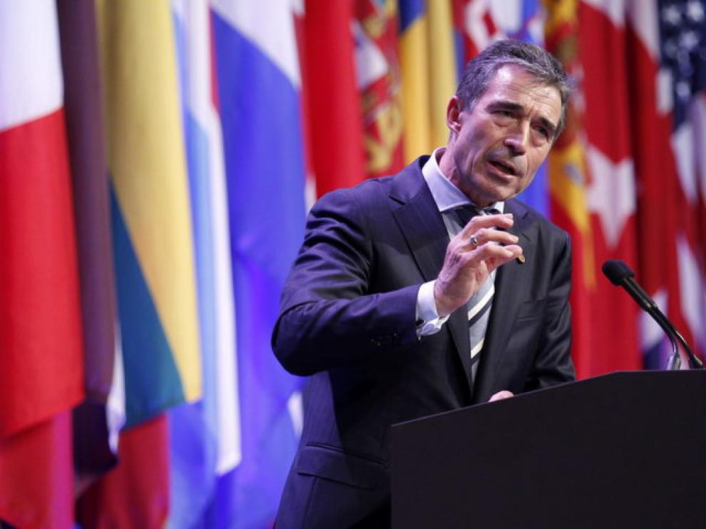 El secretario general de la OTAN Anders Fogh Rasmussen en Chicago