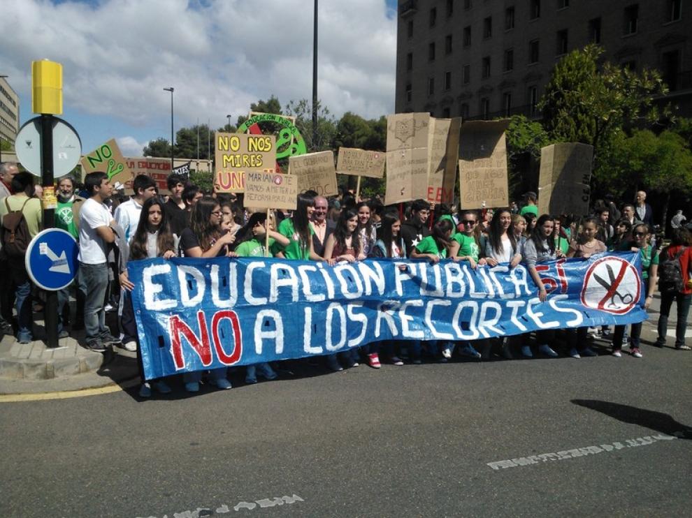 Manifestación en Zaragoza contra los recortes
