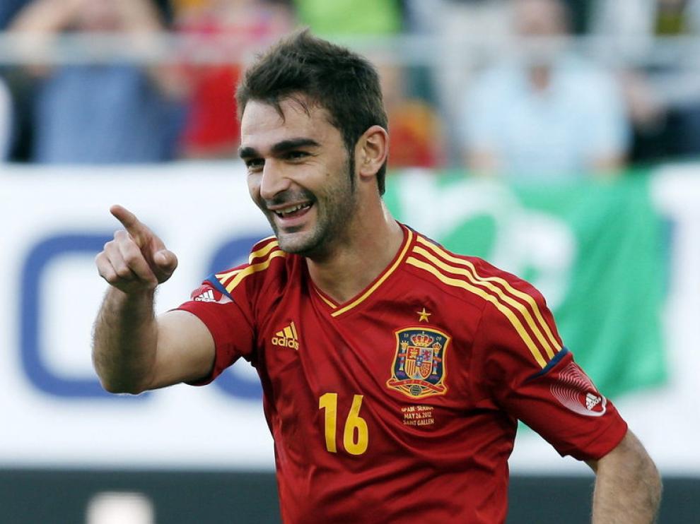 El asturiano, tras anotar su gol.