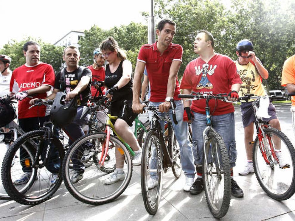 Alberto Contador en el acto solidario 'Penguin Madrid'.