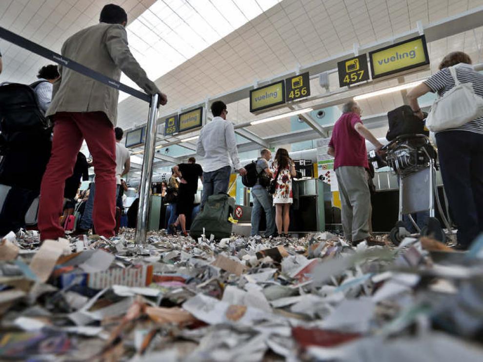 Aspecto del aeropuerto del Prat este martes