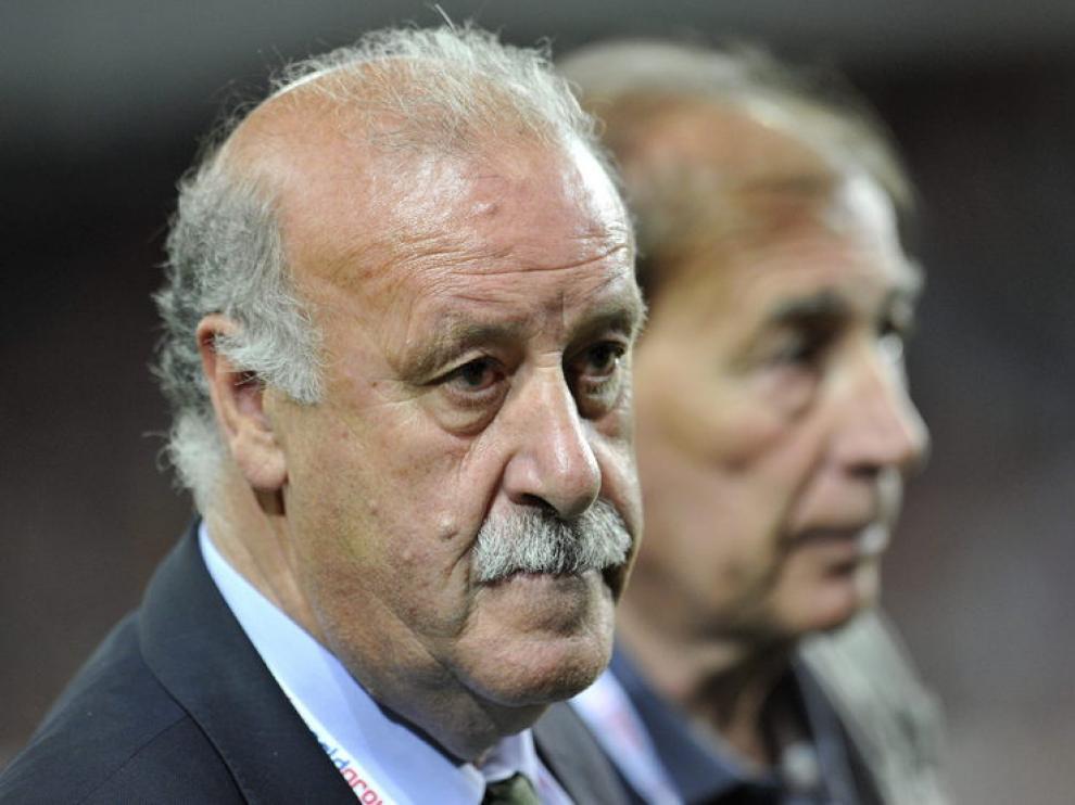 Del Bosque durante el encuentro ante Corea del Sur.