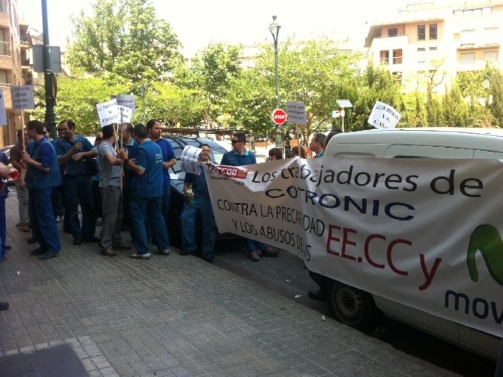Protesta de trabajadores de Telefónica